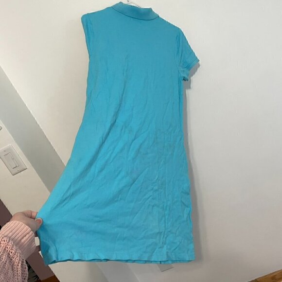 LILLY PULITZER Turquoise Blue Collared Short Sleeve Cotton Polo Shirt Dress M - Picture 14 of 16